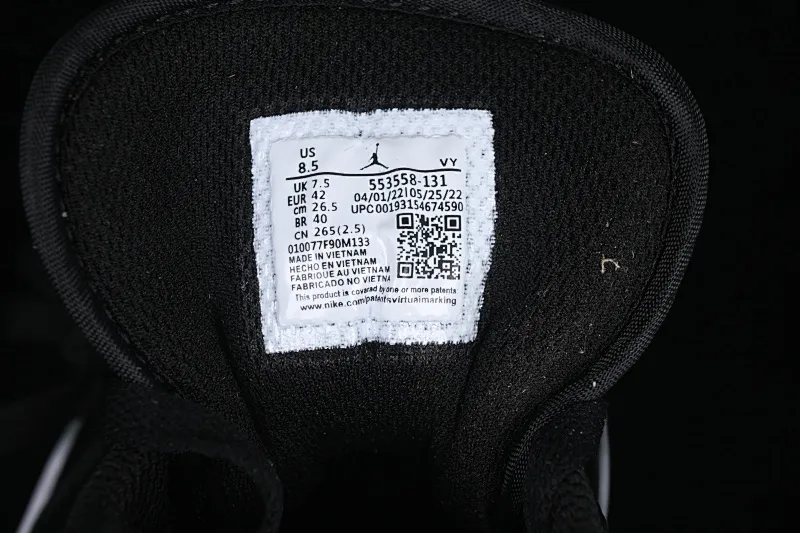 All categories Air Jordan Jordan series basketball shoes Air Jordan 1 Low Air Jordan 1 Low AJ1 Joe 1 black and white silver low-top cultural basketball shoes 553558-131